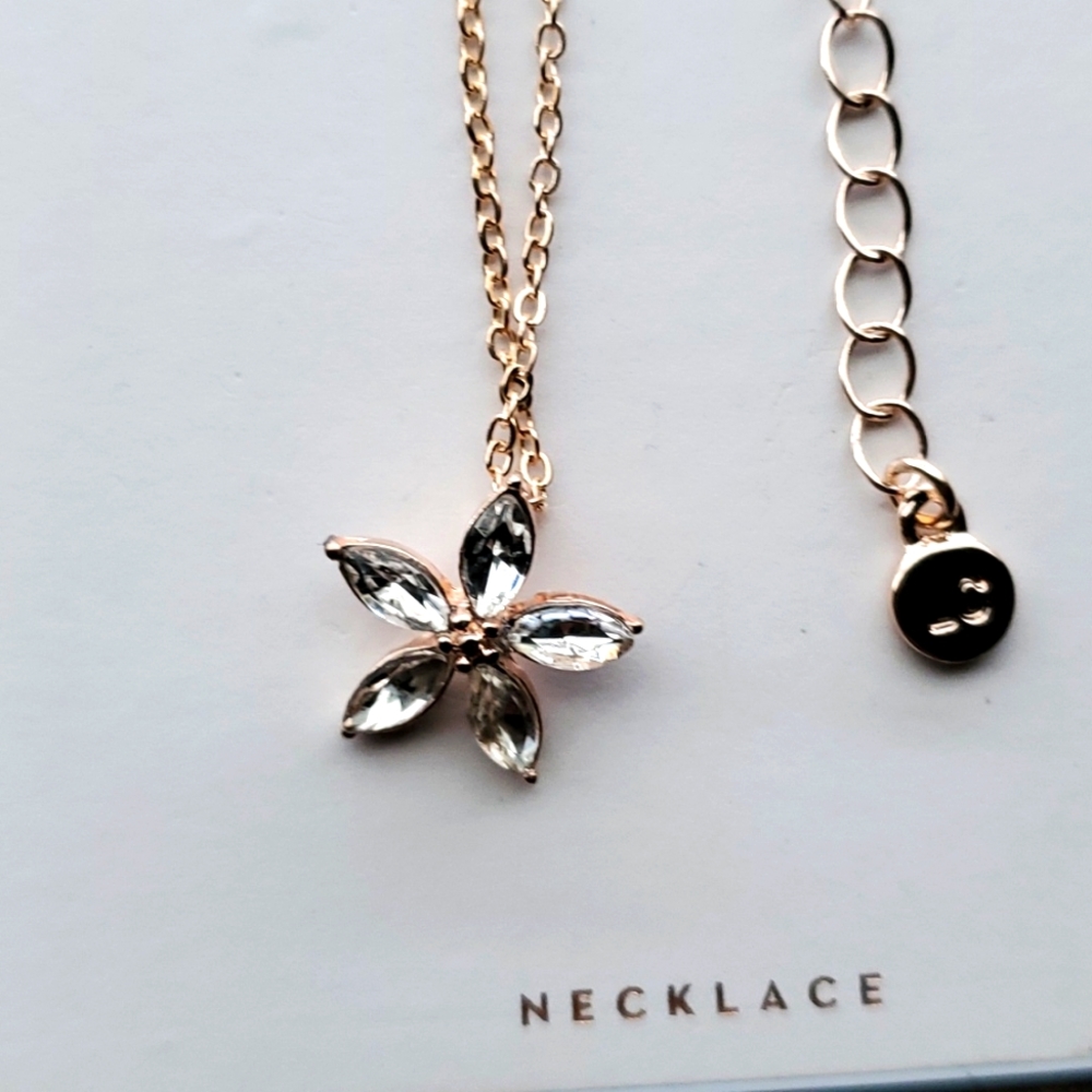 LC rose gold diamond star necklace